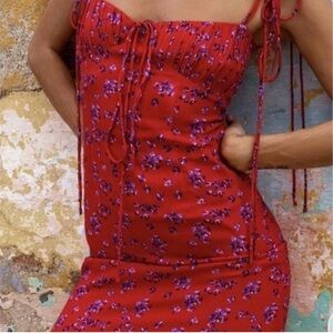 Rat & Boa Red and Purple Floral Mini Dress